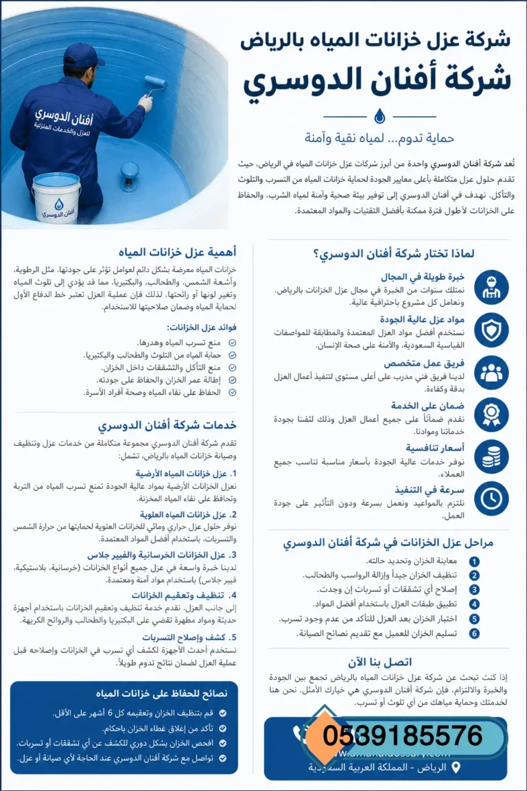 شركة عزل خزانات المياه بالرياض